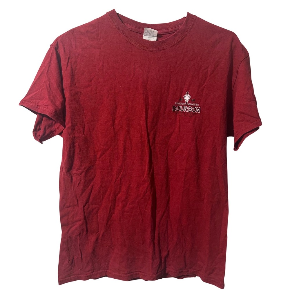 Gildan Bourbon Street New Orleans French Quarter Graphic T-Shirt Maroon Mens M